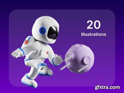 Astro 3D Illustration Ui8.net