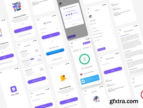 VPN UI Kit Light & Dark Theme Ui8.net