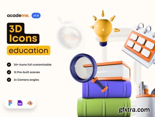 Academe - 3D Education Icons Ui8.net