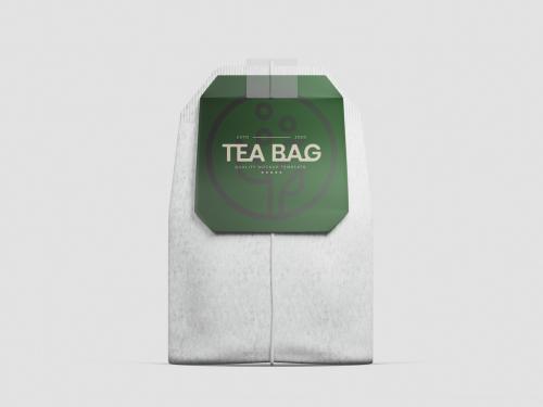 Tea Bag With Green Label Mockup 573495861
