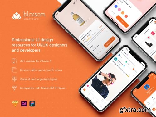 Blossom - Beauty mobile UI Kit Ui8.net