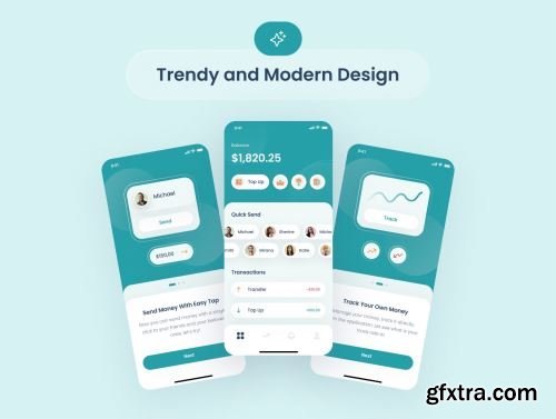 Teroz - E-Wallet App UI Kit Ui8.net