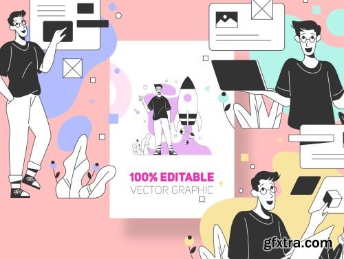 Tech Guy Illustration Kit Ui8.net