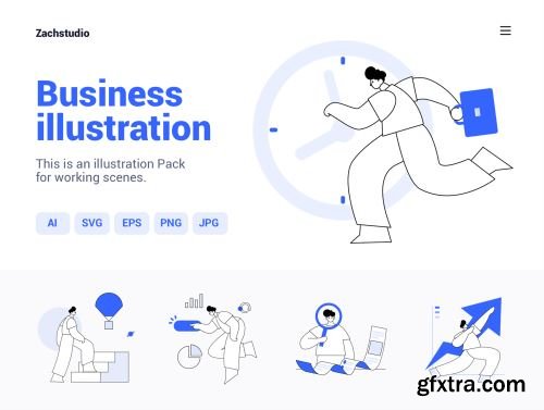 Work scene illustration Pack Ui8.net