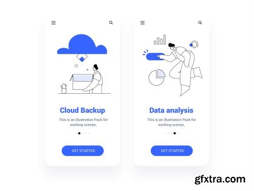 Work scene illustration Pack Ui8.net