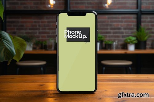 Phone Mockup With Caffee Background #01 BBJH88B Phone Mockup With Caffee Background #01 BBJH88B