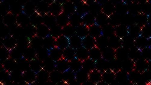 Videohive - animated lines of squares with colorful dots of shining flashing lights, on a black background - 47576547 - 47576547