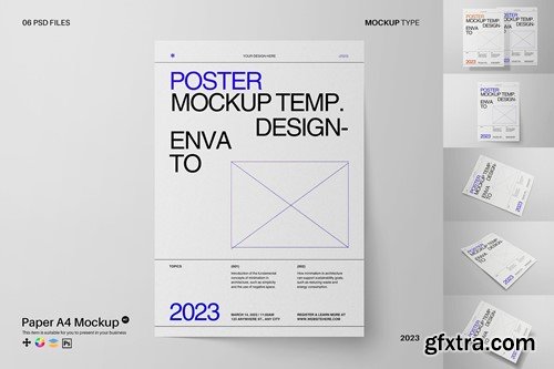 A4 Flyer / Poster Mockup QE43HEE A4 Flyer / Poster Mockup QE43HEE