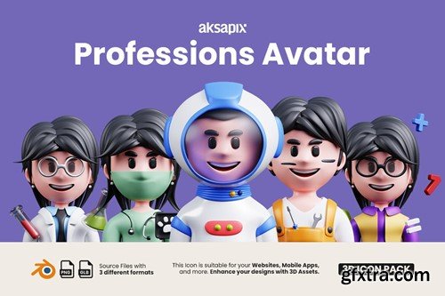 Professions Avatar 3D Icon Pack T384KJH Professions Avatar 3D Icon Pack T384KJH
