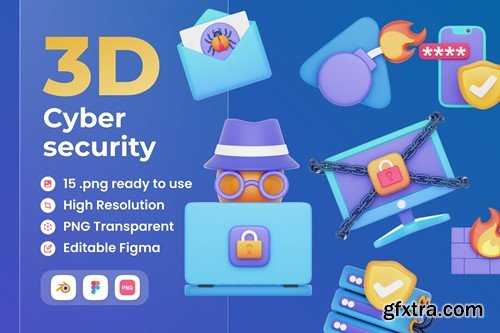 Cyber Security 3D Illustration UY8UEPU Cyber Security 3D Illustration UY8UEPU
