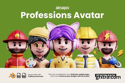 Professions Avatar 3D Icon Pack BDJNKQQ Professions Avatar 3D Icon Pack BDJNKQQ