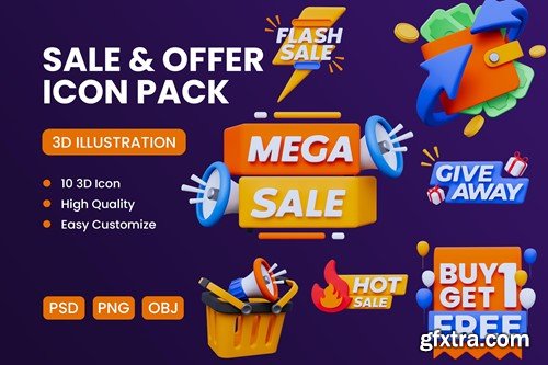 Sale and Offer 3D Icon WTSLJPW Sale and Offer 3D Icon WTSLJPW