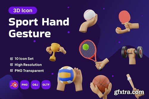 Hand Gesture Sport Object 3D Icon Pack NLQL4L5 Hand Gesture Sport Object 3D Icon Pack NLQL4L5