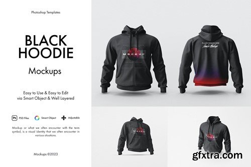 Black Hoodie Mockup U4C496E Black Hoodie Mockup U4C496E