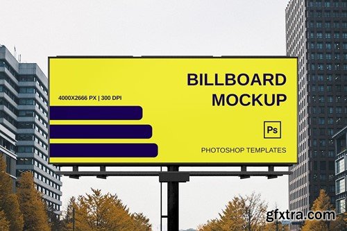 Advertising Billboard Mockup 5NUA9YA Advertising Billboard Mockup 5NUA9YA