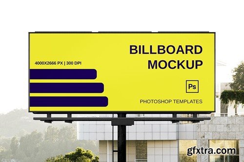 Advertising Billboard Mockup 5NUA9YA Advertising Billboard Mockup 5NUA9YA