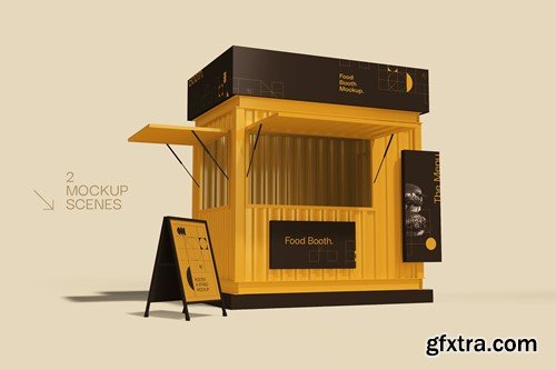 Food Stand Booth with A-Frame Poster Mockups WKWWN4F Food Stand Booth with A-Frame Poster Mockups WKWWN4F