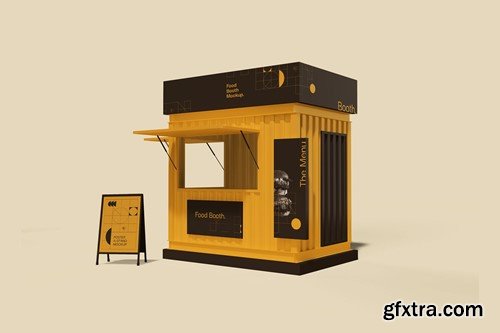 Food Stand Booth with A-Frame Poster Mockups WKWWN4F Food Stand Booth with A-Frame Poster Mockups WKWWN4F