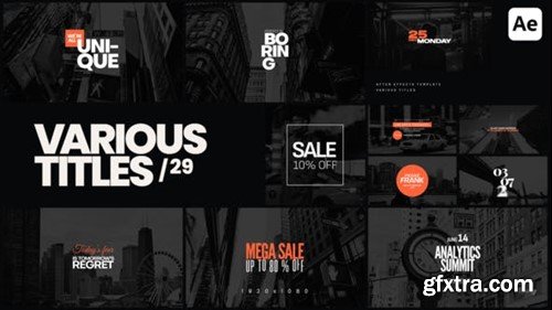 Videohive Various Titles 28 47621795
