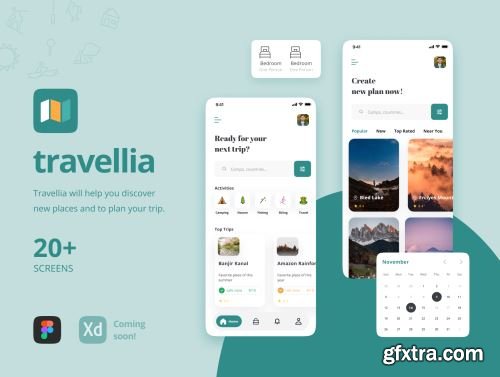 Travellia - Travel Destination Search UI Kit Ui8.net