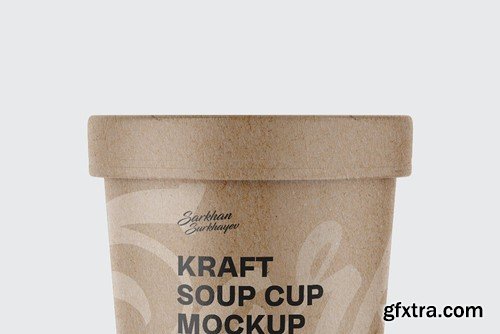 Kraft Paper Soup Cup Mockup LWQ4569 Kraft Paper Soup Cup Mockup LWQ4569