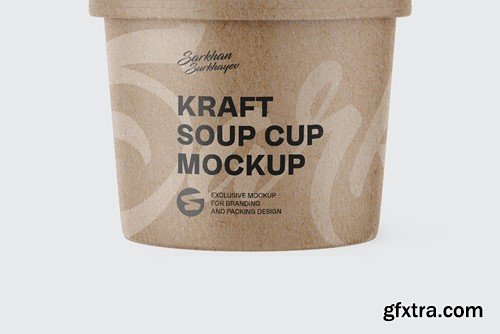 Kraft Paper Soup Cup Mockup LWQ4569 Kraft Paper Soup Cup Mockup LWQ4569