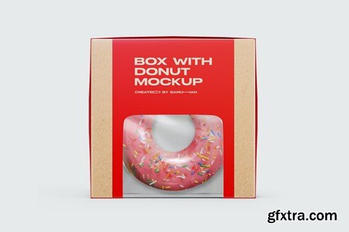 Kraft Box with Donut Mockup WGWVKX9 Kraft Box with Donut Mockup WGWVKX9