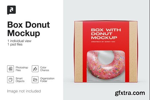 Kraft Box with Donut Mockup WGWVKX9 Kraft Box with Donut Mockup WGWVKX9