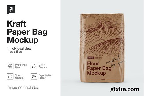 Kraft Paper Flour Bag Mockup 69VQD8Z Kraft Paper Flour Bag Mockup 69VQD8Z