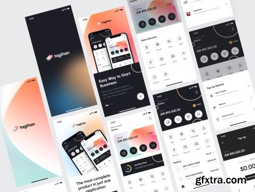Tagihan Payment Point Online Bank App Ui8.net
