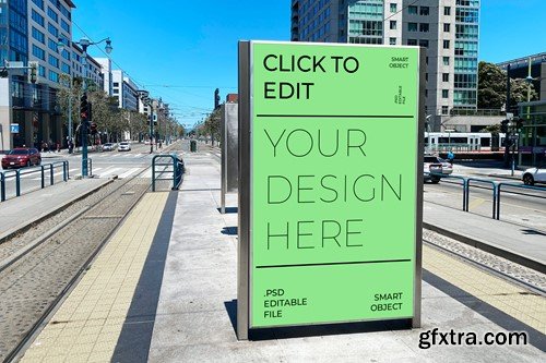 Train Station Billboard Mockup B23329M Train Station Billboard Mockup B23329M