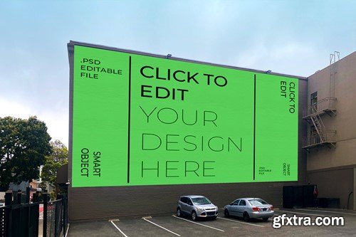 Billboard Parking Lot Mockup 9GT85B2 Billboard Parking Lot Mockup 9GT85B2
