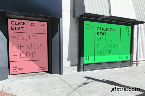 Double Billboard Sidewalk Mockup MQ9E4ZT Double Billboard Sidewalk Mockup MQ9E4ZT