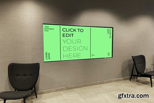 Office Screen Wall Tv Display Mockup KM7TTR9 Office Screen Wall Tv Display Mockup KM7TTR9