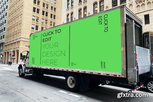 Container Truck Mockup 98S27JH Container Truck Mockup 98S27JH