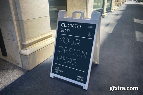 Sidewalk Street Sign Mockup WR3V8TR Sidewalk Street Sign Mockup WR3V8TR