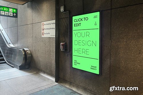 Screen Display TV Escalator Mockup BFDM8XK Screen Display TV Escalator Mockup BFDM8XK