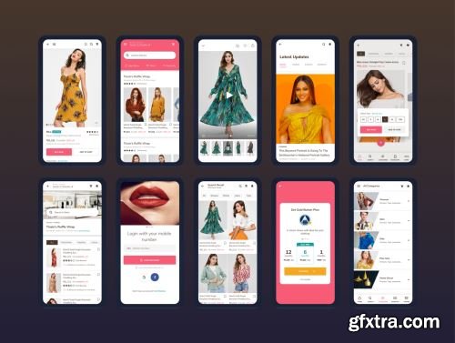 Button up fashion mobile app - UI kit Ui8.net