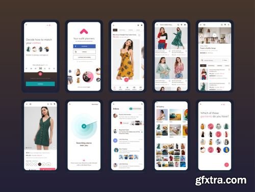 Button up fashion mobile app - UI kit Ui8.net