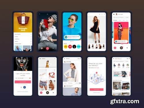 Button up fashion mobile app - UI kit Ui8.net