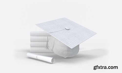 Graduation Cap with Books Psd Mockups QGC85Y5 Graduation Cap with Books Psd Mockups QGC85Y5