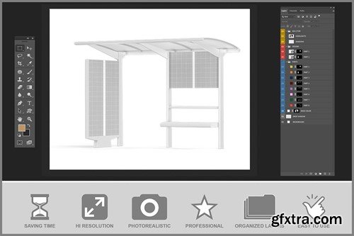 Bus Stop Mockup XPTY9DU Bus Stop Mockup XPTY9DU