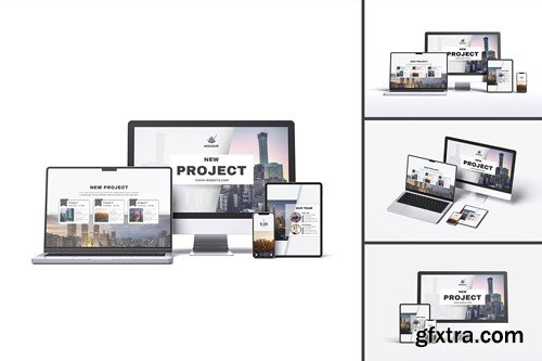 Multi Device Realistic Mockup FBVD2H9 Multi Device Realistic Mockup FBVD2H9