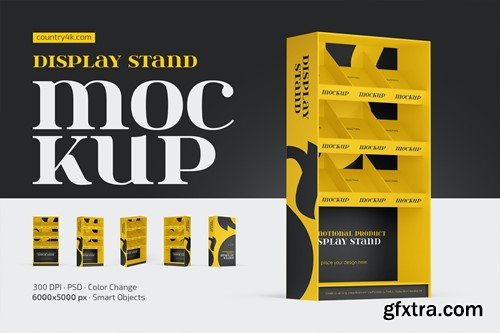Promotional Product Display Stand Mockup Set H3PY4BE Promotional Product Display Stand Mockup Set H3PY4BE