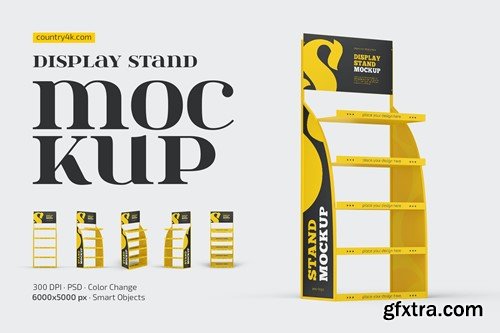 Metallic Display Stand Mockup Set JHTS4C4 Metallic Display Stand Mockup Set JHTS4C4