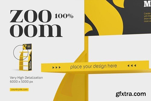 Metallic Display Stand Mockup Set JHTS4C4 Metallic Display Stand Mockup Set JHTS4C4