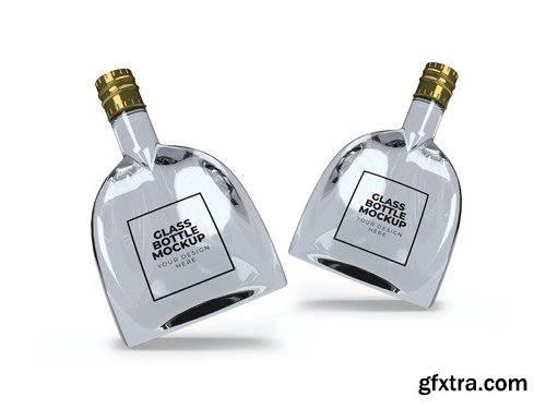 Curved Glass Bottle Mockup Set PV6EW3V Curved Glass Bottle Mockup Set PV6EW3V