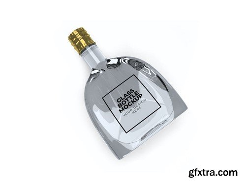 Curved Glass Bottle Mockup Set PV6EW3V Curved Glass Bottle Mockup Set PV6EW3V