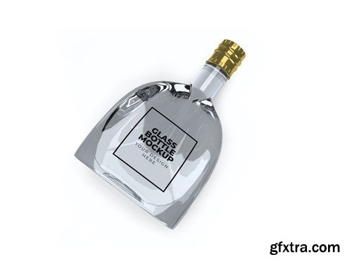 Curved Glass Bottle Mockup Set PV6EW3V Curved Glass Bottle Mockup Set PV6EW3V