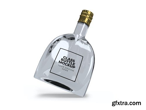 Curved Glass Bottle Mockup Set PV6EW3V Curved Glass Bottle Mockup Set PV6EW3V